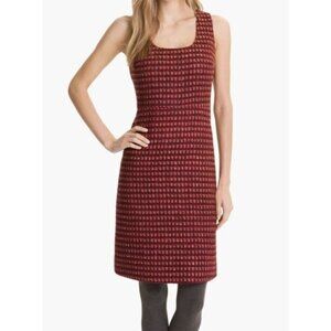 Tory Burch Victory Sleeveless Tweed Wool Blend Sheath Dress Dark Plum Womens 6